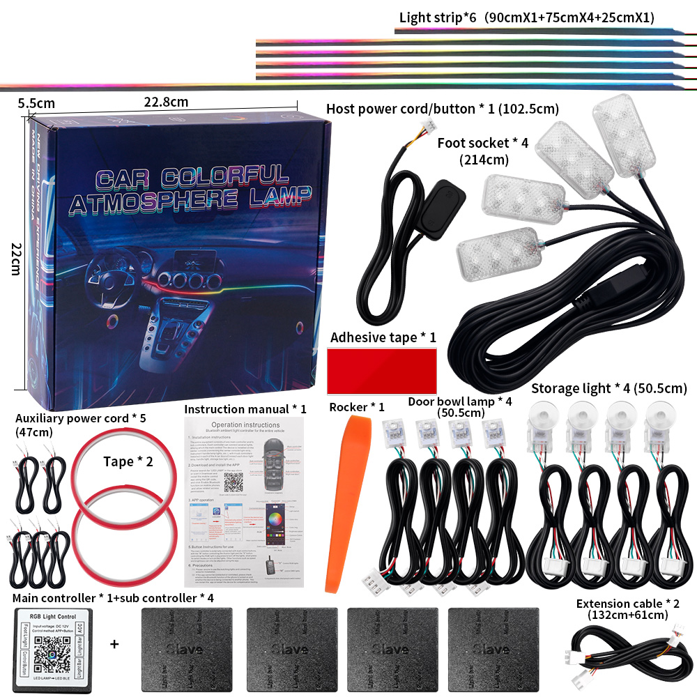 6/10/14/18/22 w 1 – oświetleni – Led Ambient Interior Car Lights App Control recenzja i cena