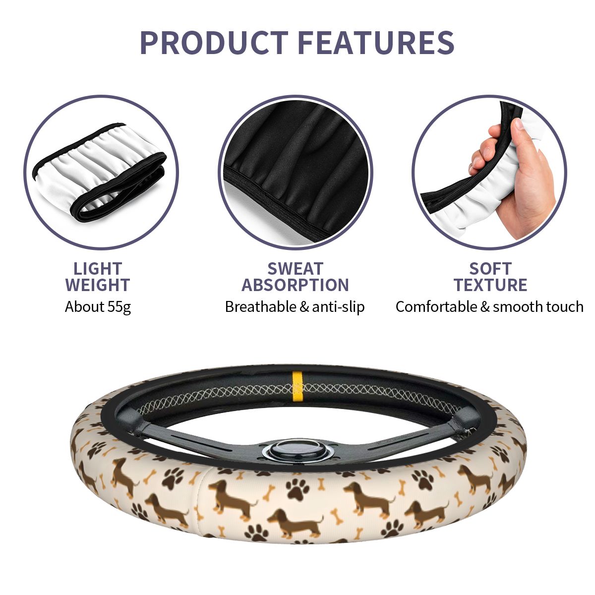 Pokrowiec na kierownicę samoch – Car Steering Wheel Cover Anti Slip Breathable recenzja i cena